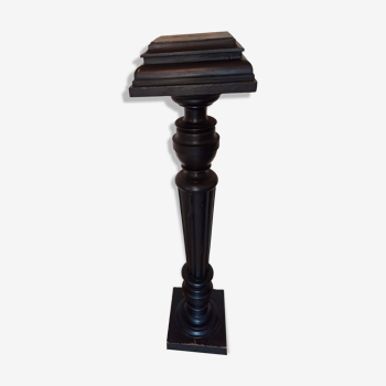 Blackened massive wooden pedestal column
