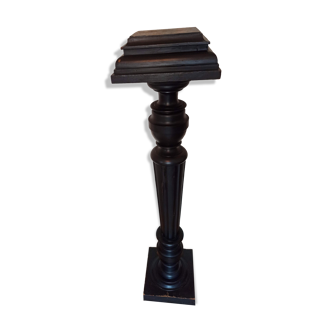 Blackened massive wooden pedestal column