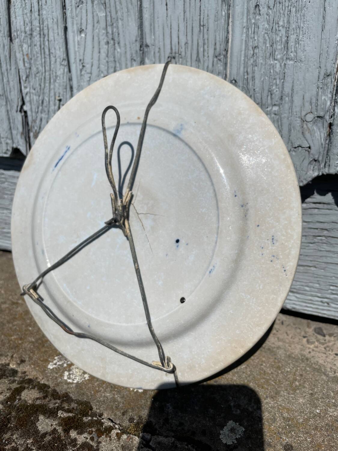Creil and Montereau round dish in blue earthenware, "Japan" service