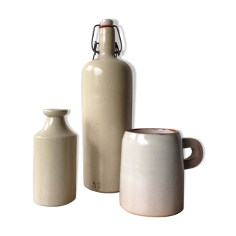 Trio de grès émaillés