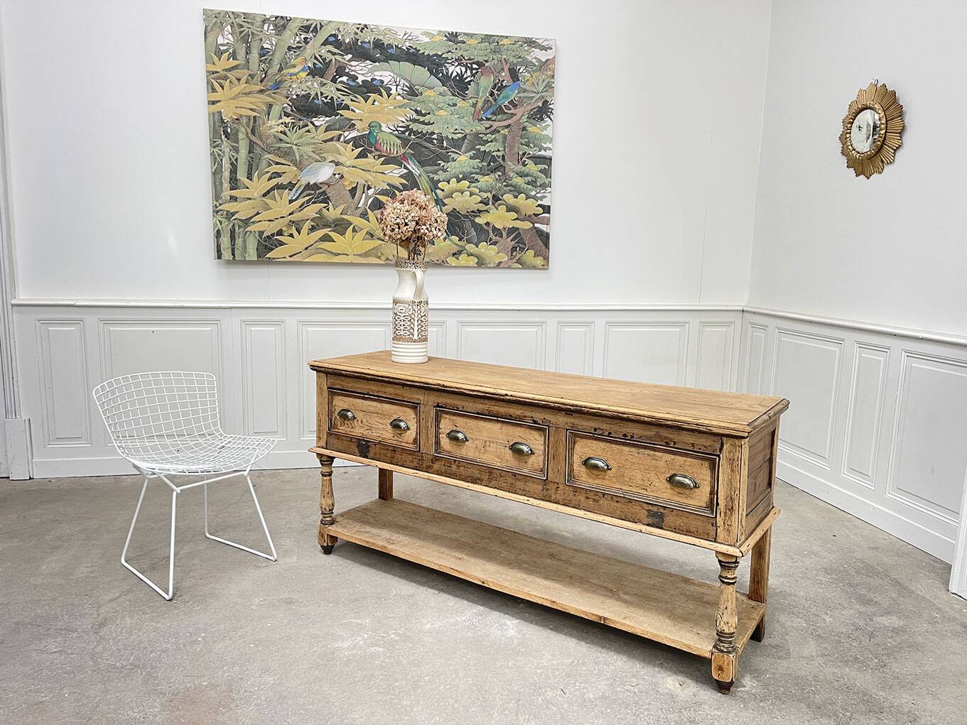 Solid oak console