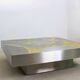 Table basse en acier inoxydable et laiton par Jean Claude Dresse