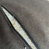 Red patchwork leather pouf