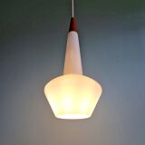 Scandinavian suspension in satin white opaline, 1960.