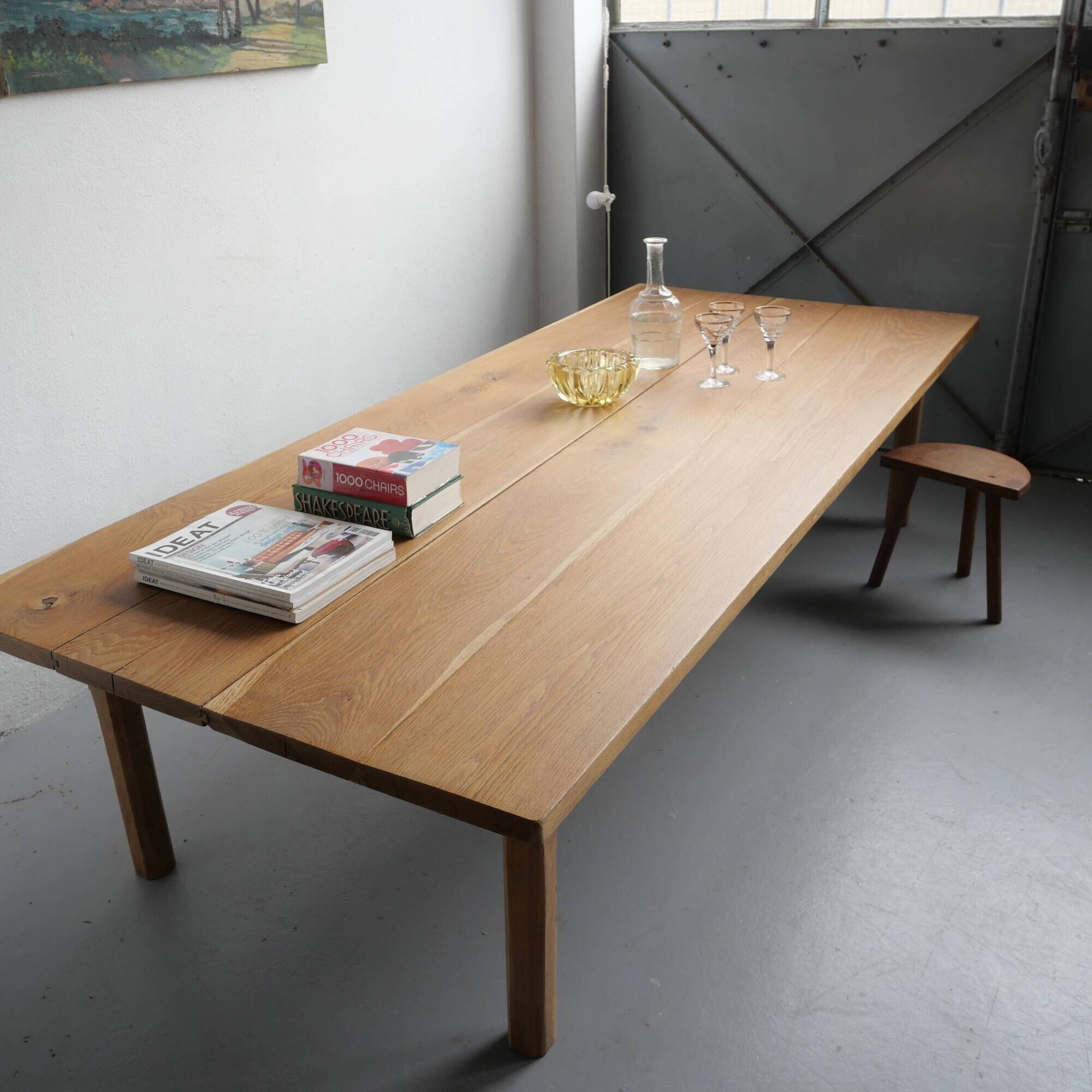 Large oak coffee table