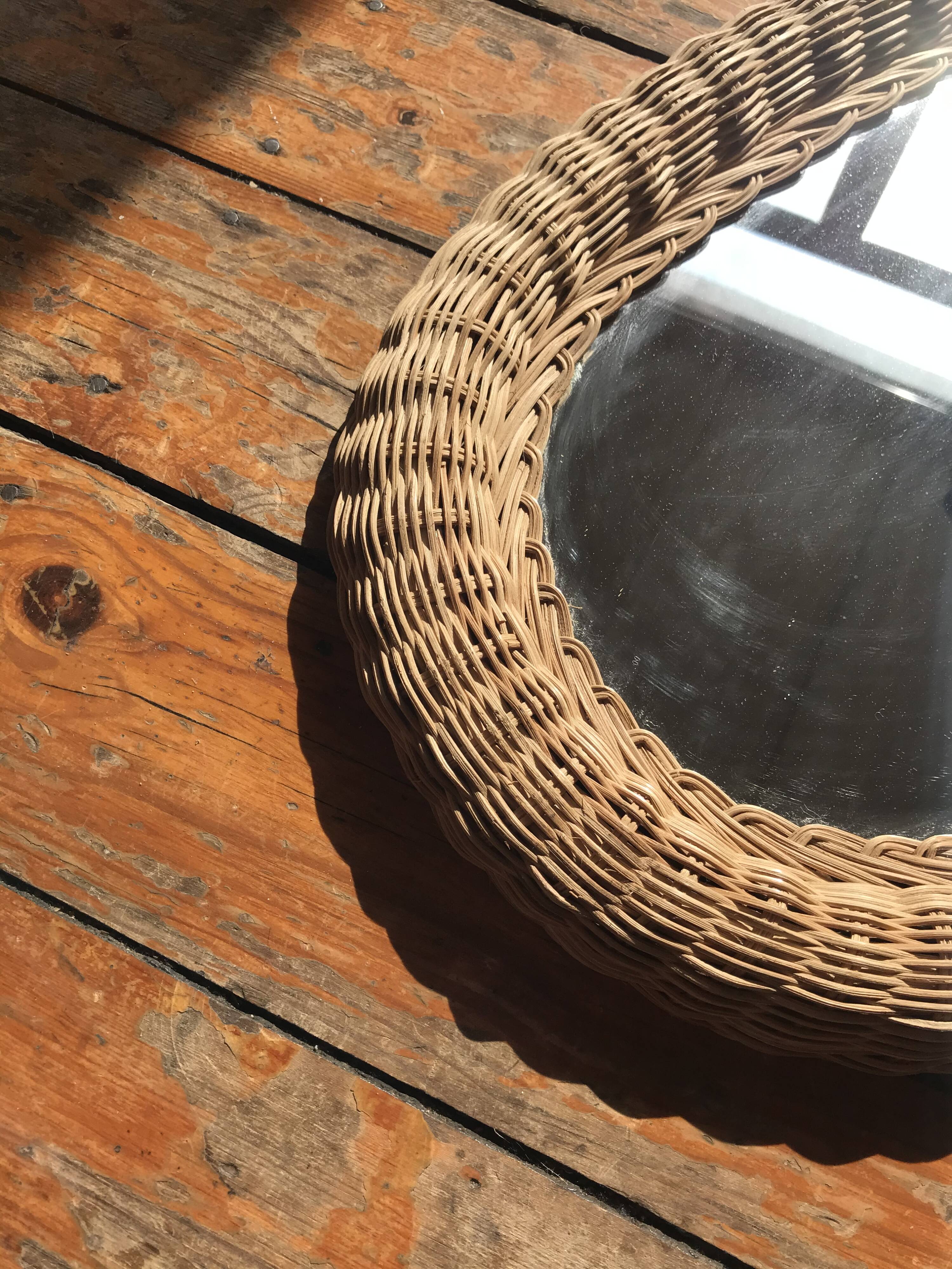 Rattan mirror
