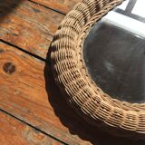 Rattan mirror