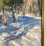Signed painting Oil on cardboard dimensions: height -63cm- width -53cm-