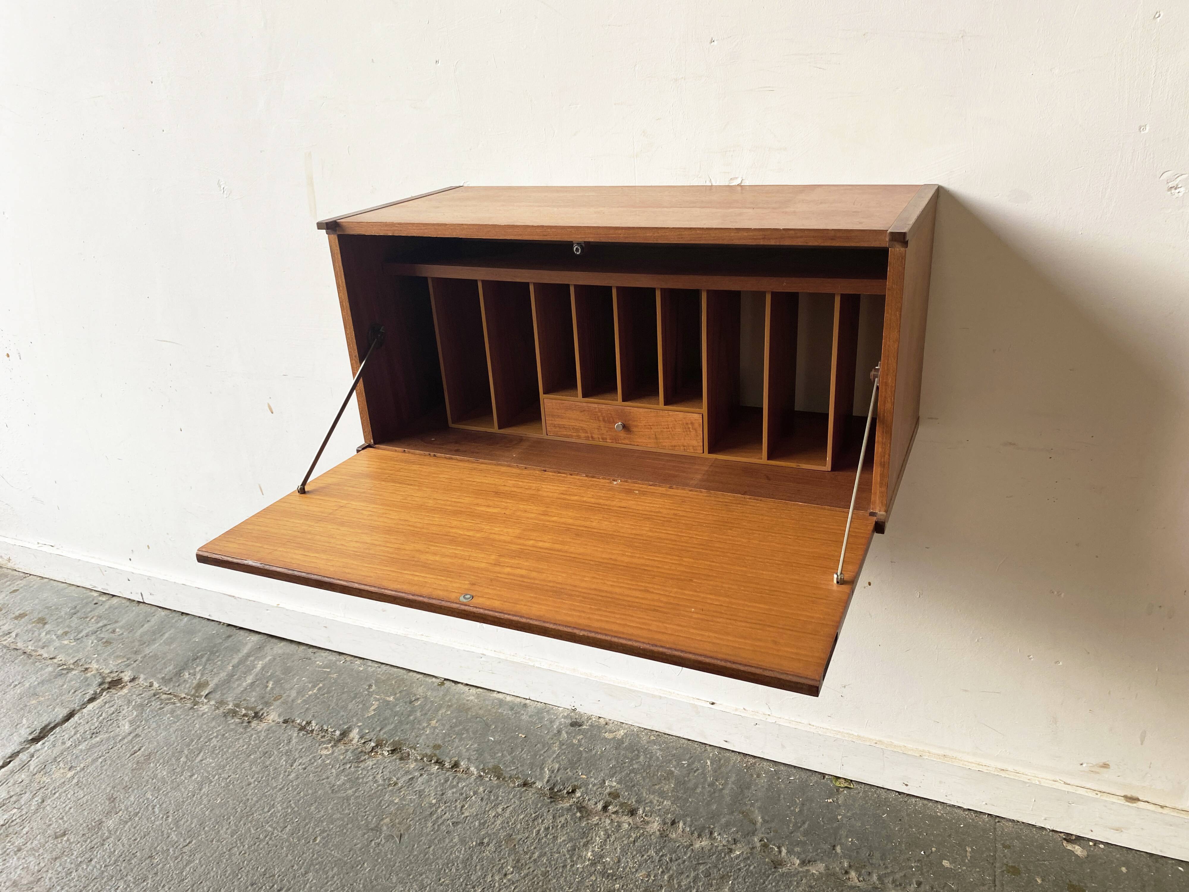 Mid-Century Modern wall mounted desk unit by Beaver and Tapley