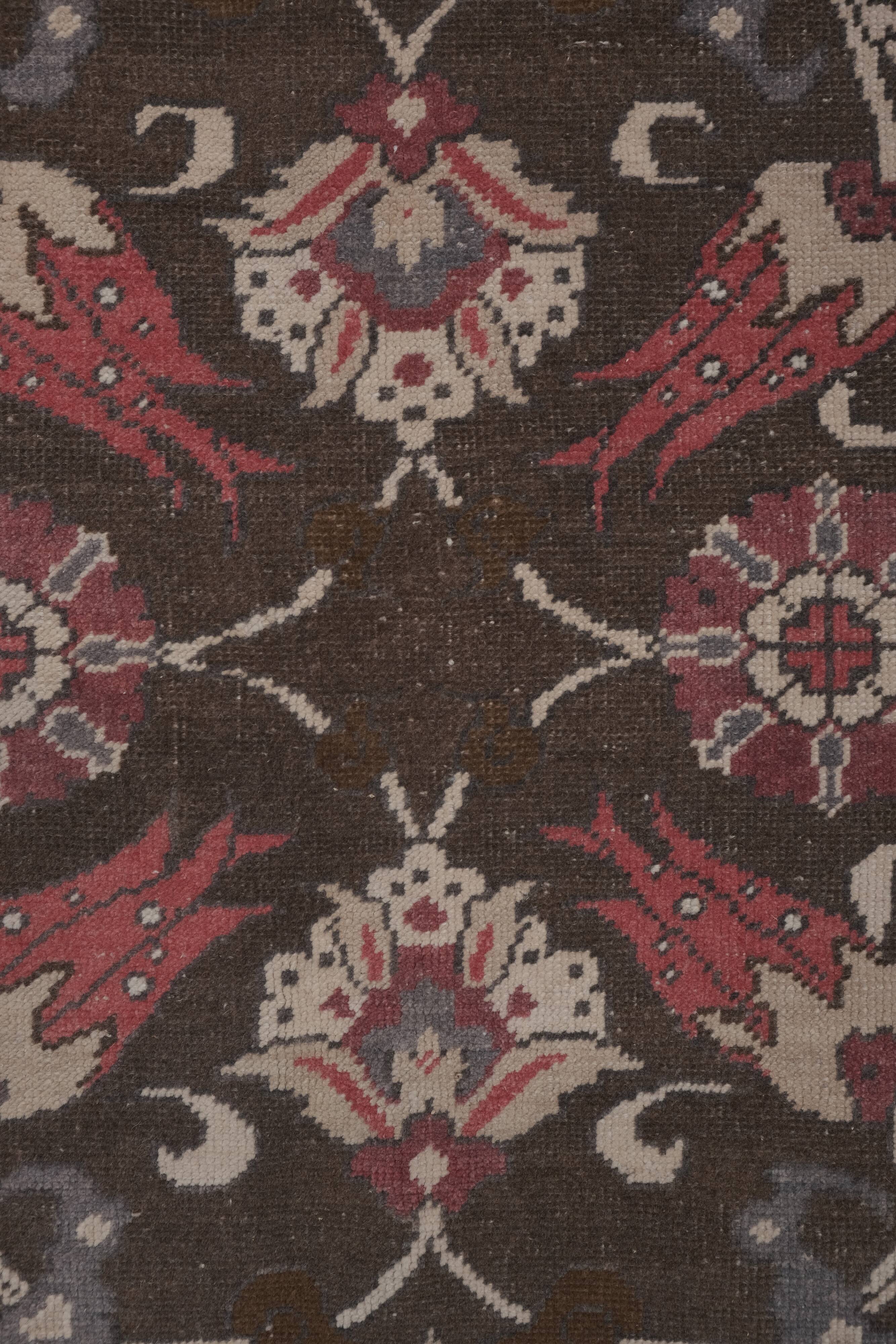 Southwest Wool Rug, Oriental Turkey Oushak Rug with Floral Pattern 4'11" X 8'5"