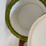 Lot 2 green fur poufs from the 70s