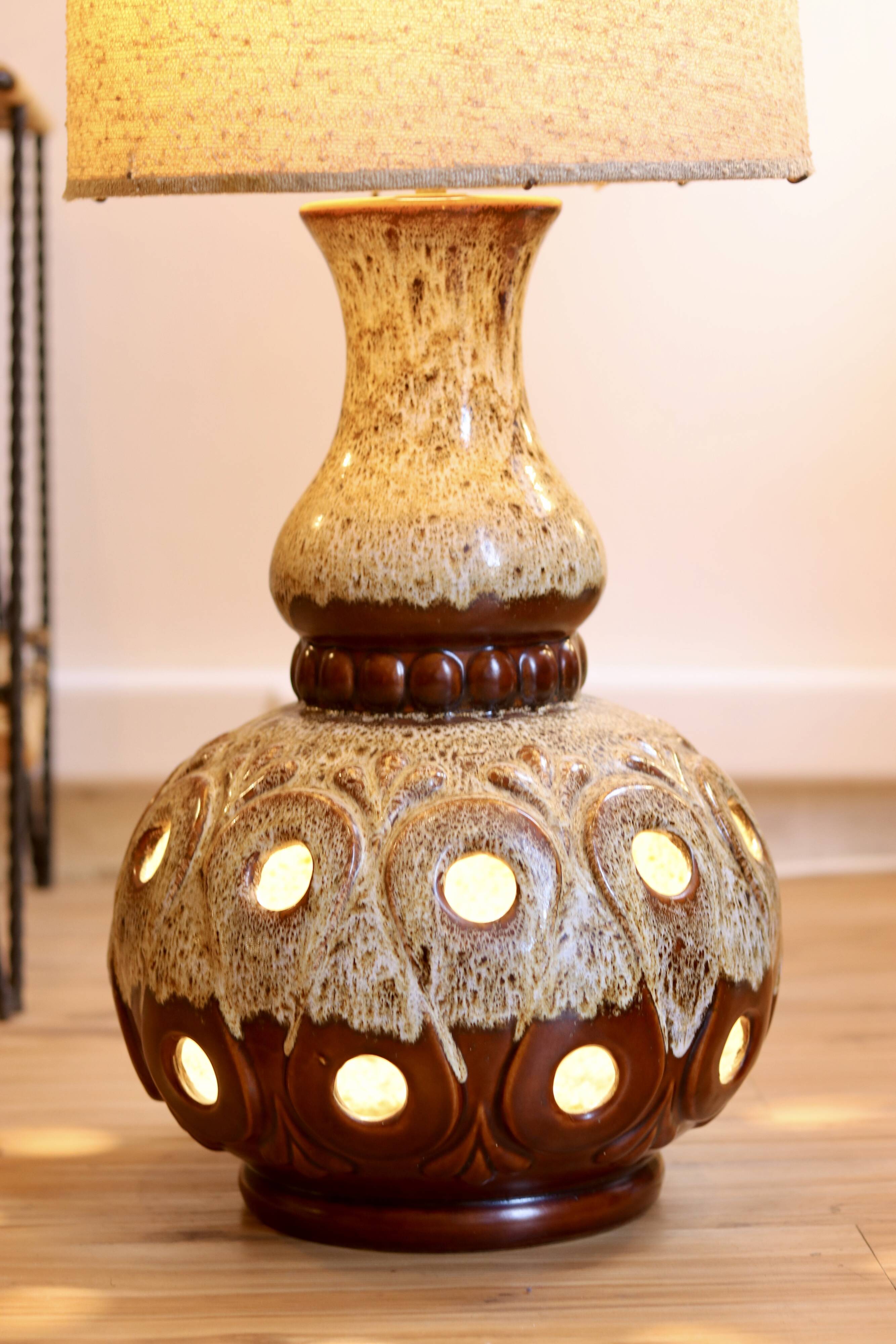 Large vintage German floor lamp from the 1970s.