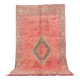 Tapis marocain berbère vintage en laine rose fait main