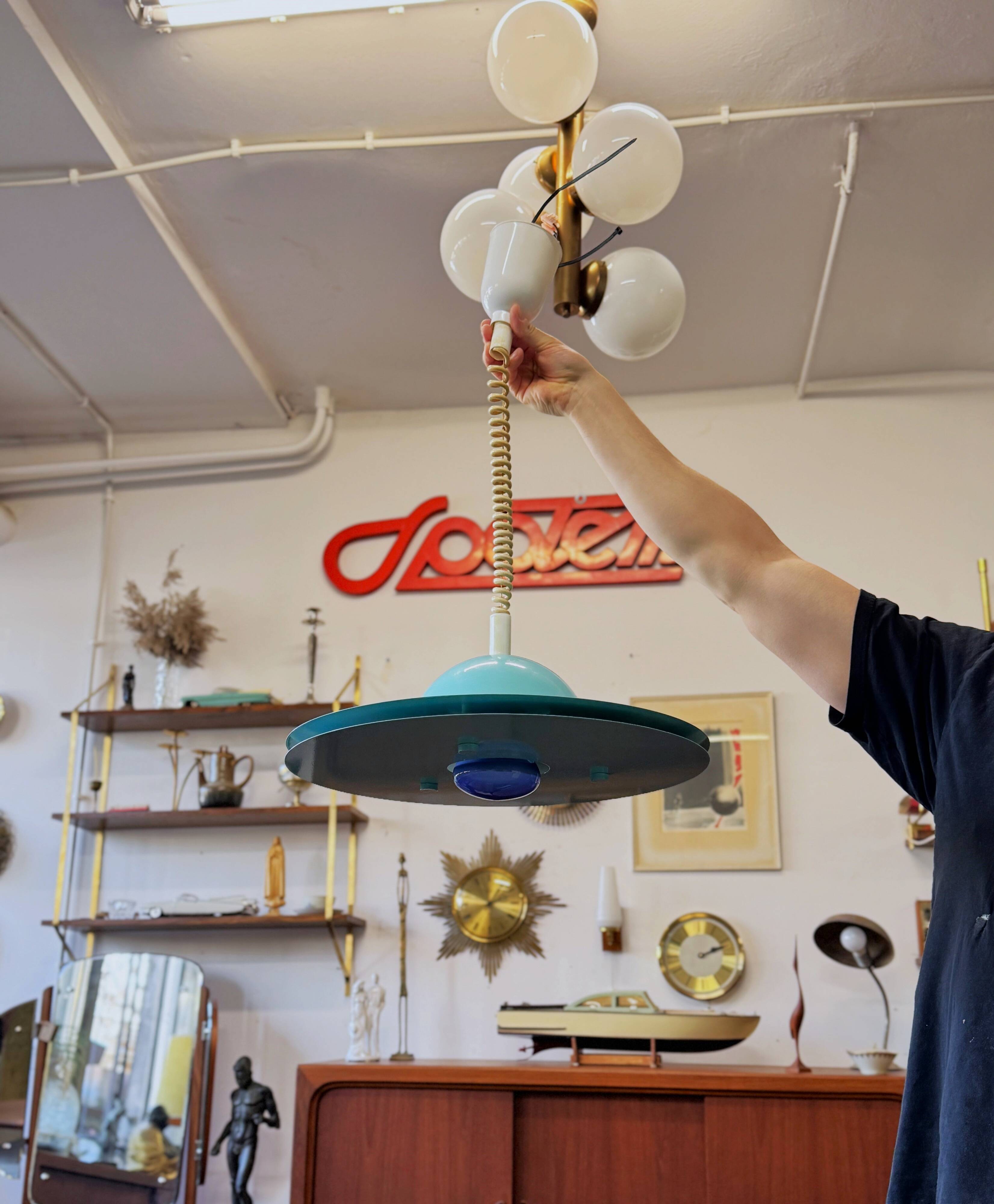 Adjustable UFO Pendant Lamp, 1980s, Vintage