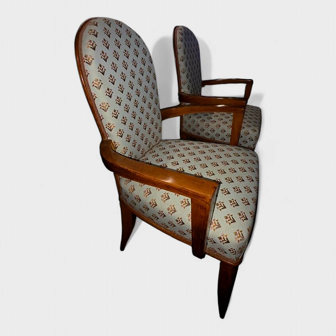 Paire de fauteuils "Bridge" Art Déco – Circa 1940