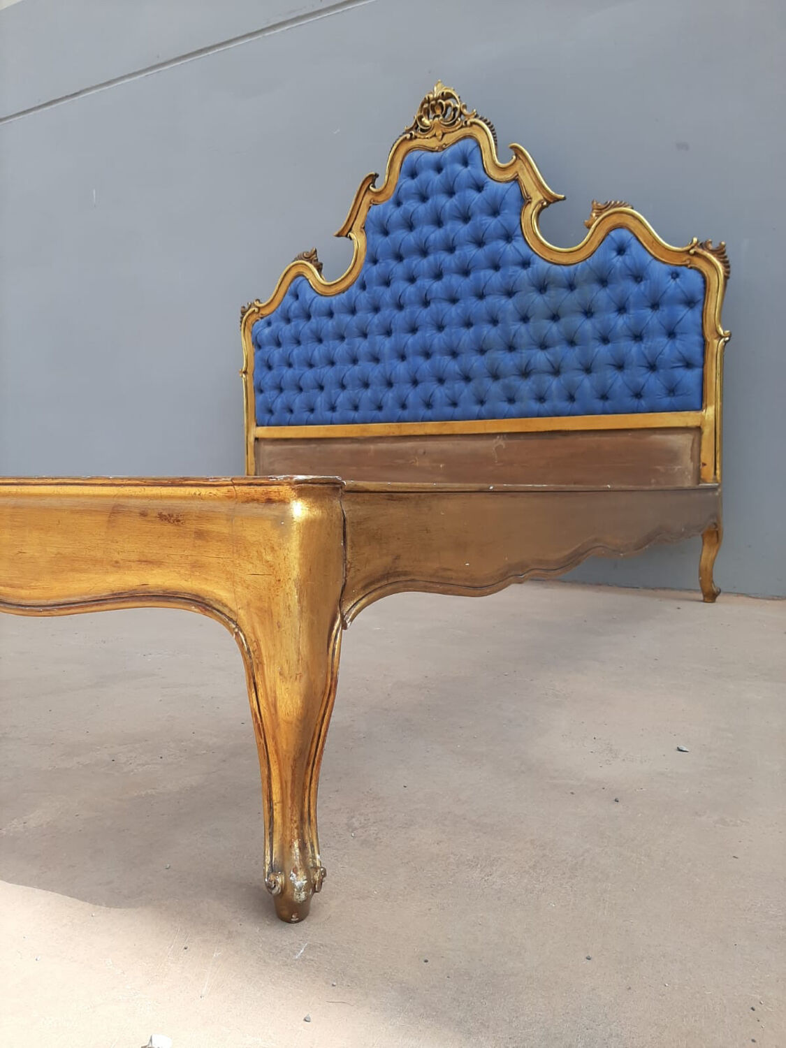 Bed frame gilded wood rocaille style