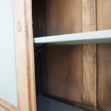 Restored Parisian Buffet – Wood & Sage-Colored Paint