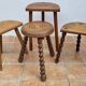 Set of four rustic solid wood plant holders, 31 to 43 cm