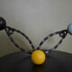 Coatrack 3 multicolored wooden patères