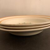 3 hollow plates model Fleuri, HBCM, Creil Montereau, 1950
