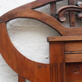 Art nouveau entrance cherry tree wood coat rack with mirror 1890s