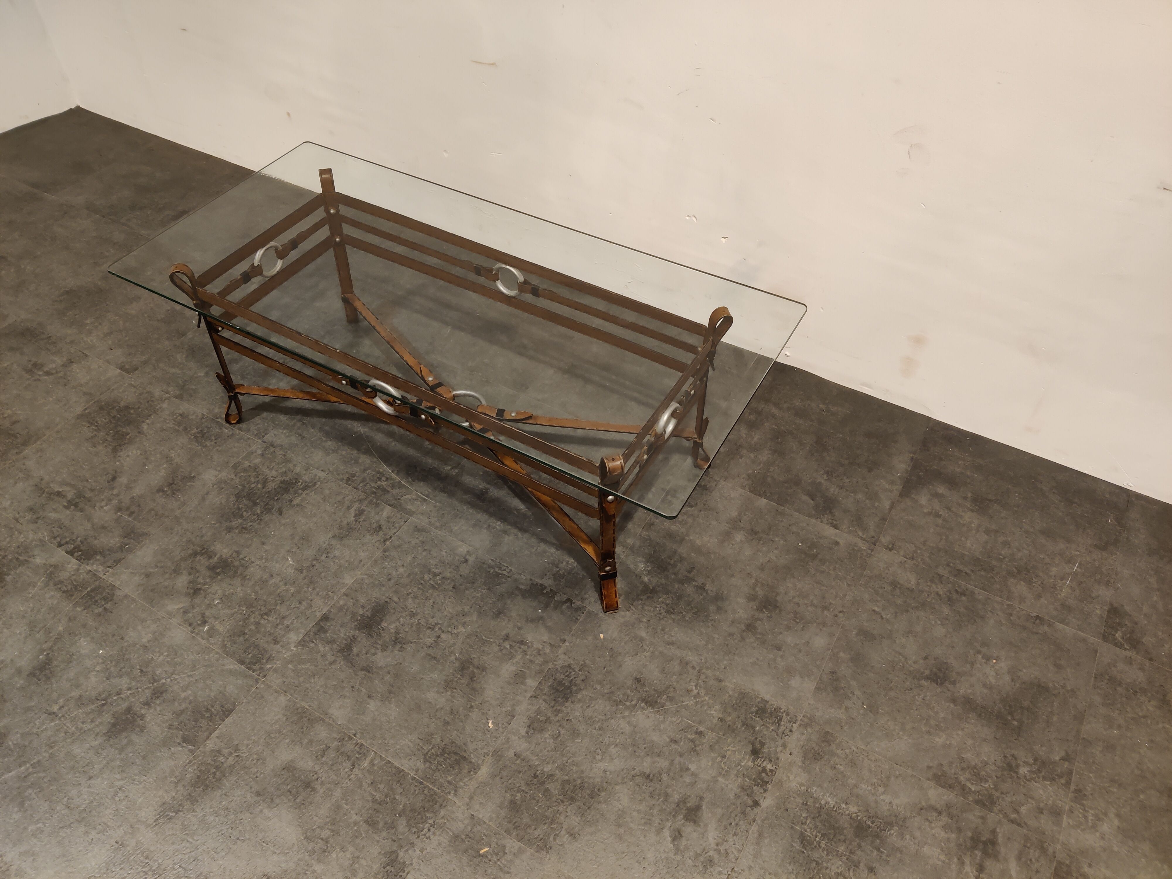 Mid century faux leather coffee table, 1960s