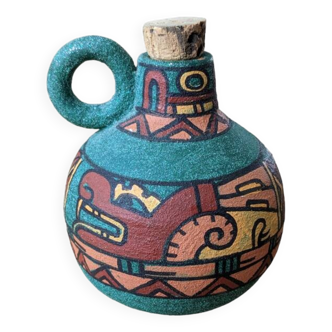 Vintage decorative terracotta gourd with cork stopper