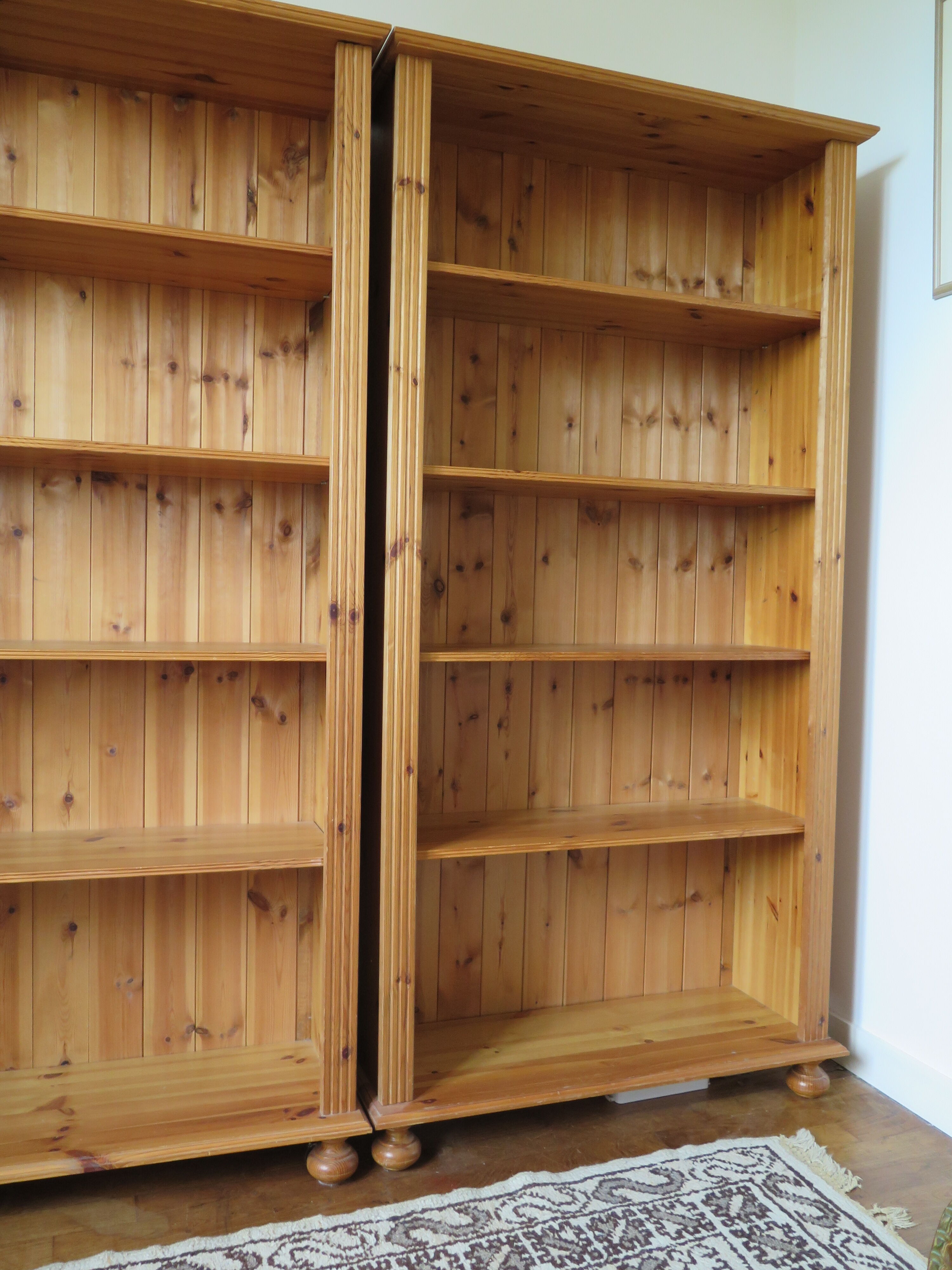 Pair of pine libraries