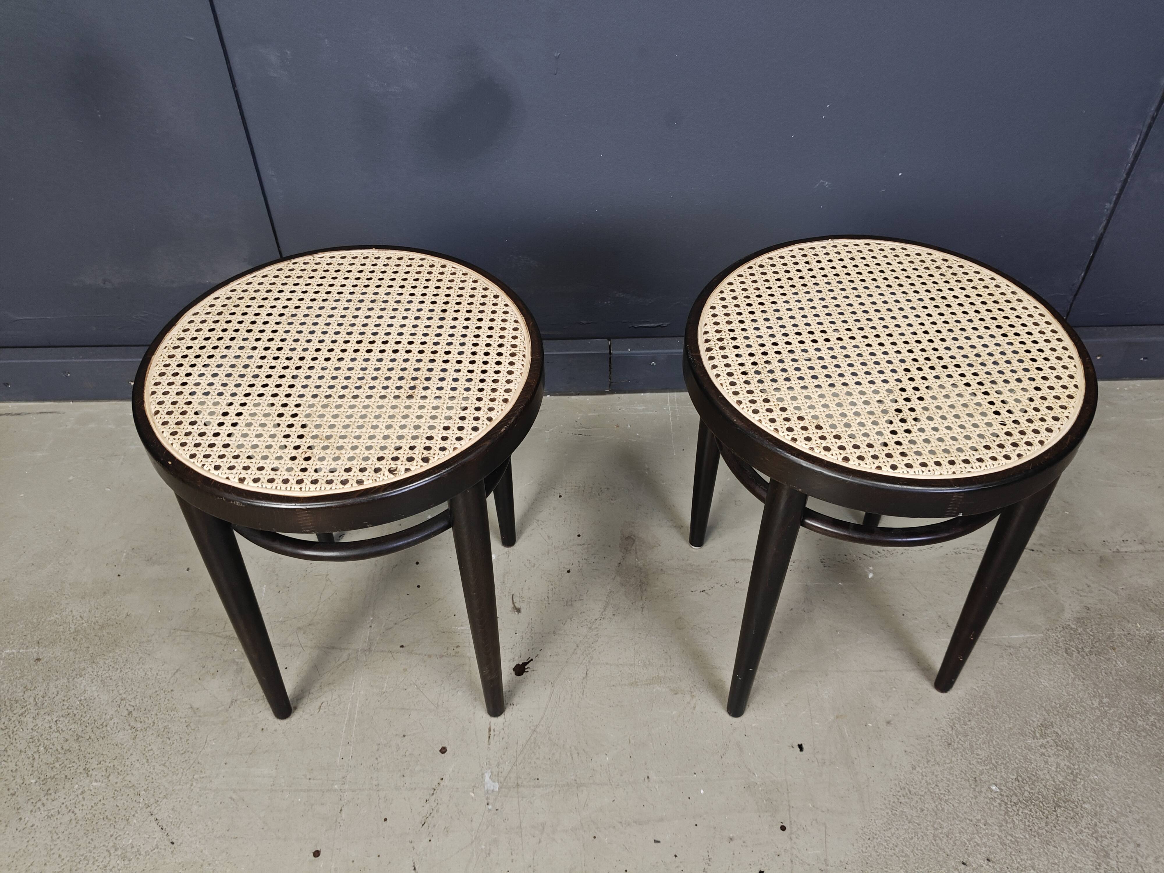 Pair of Thonet 214RH stools, 1980s