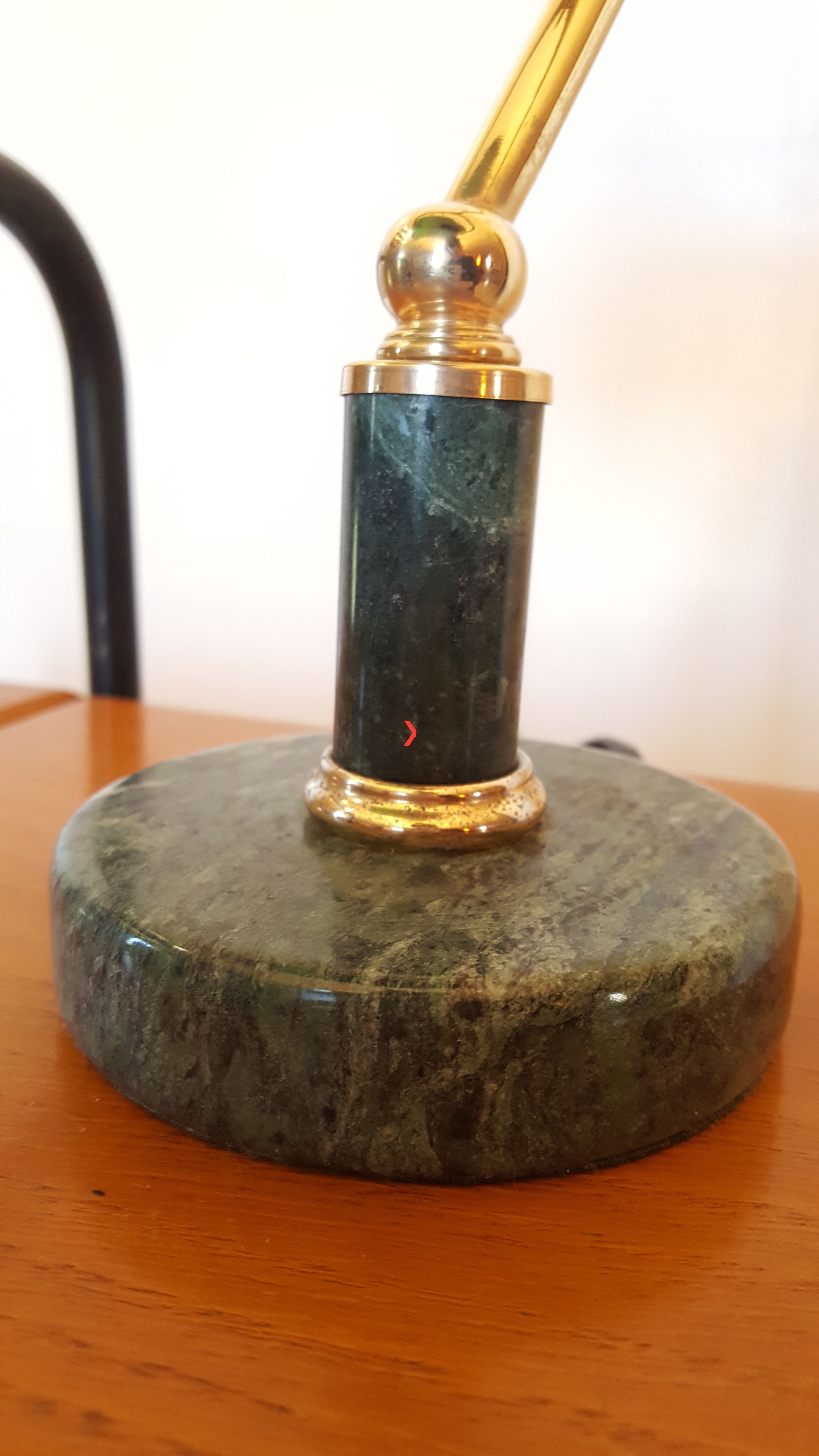 Lampe de banquier ou lampe de notaire en opaline verte