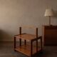 Vintage folding pine service trolley, 1970s