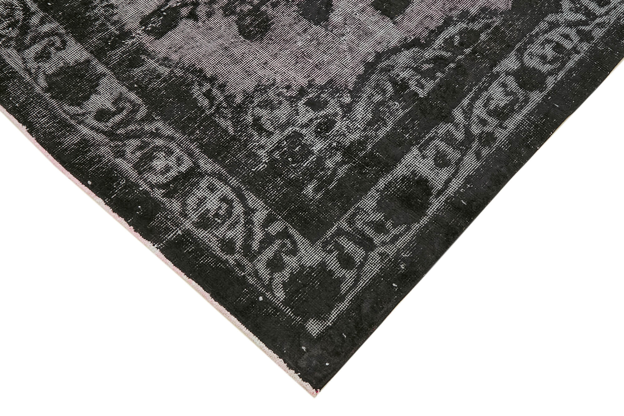 Hand-knotted antique turkish 1970s 150 cm x 291 cm black carpet