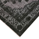 Hand-knotted antique turkish 1970s 150 cm x 291 cm black carpet