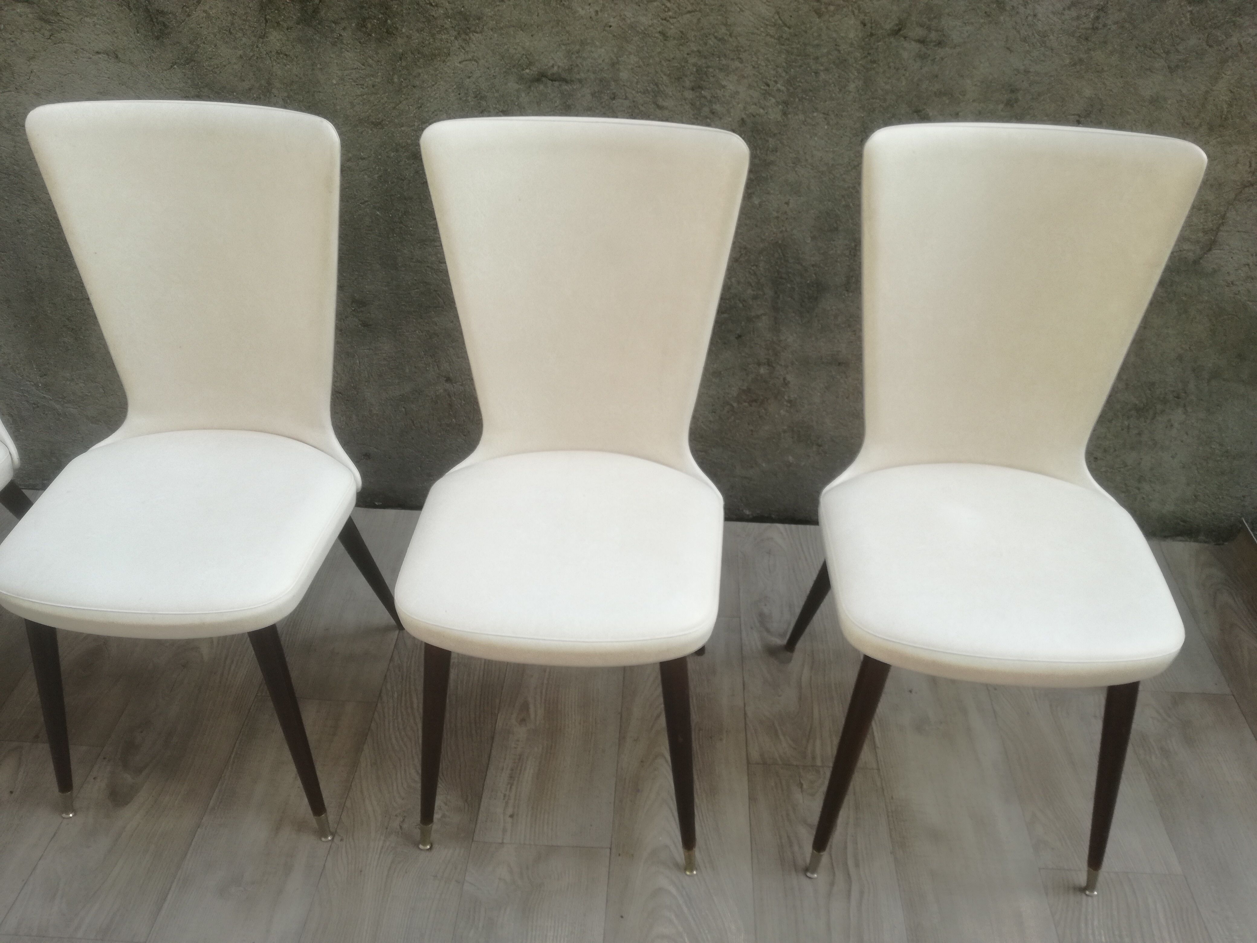 Lot de 6 chaises vintages pieds compas