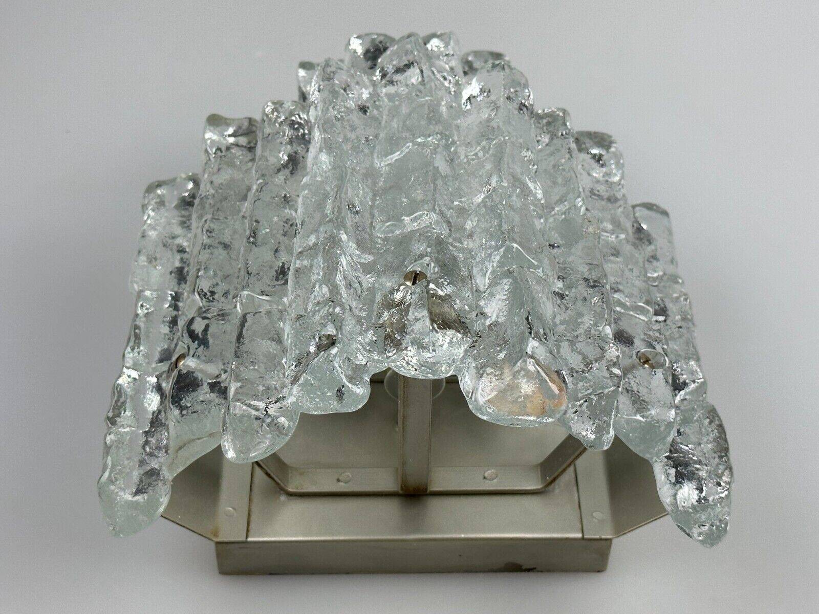 60s 70s wall lamp J.T. Kalmar Austria Ice Glass Wall Sconce Space Age