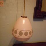 Space age style pendant lamp in opaque glass and granite