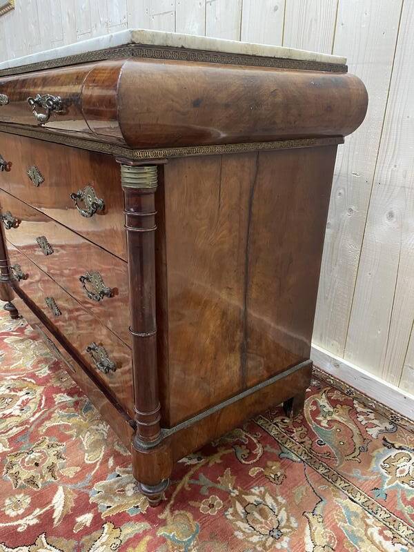 Commode époque Empire acajou marbre carrare