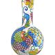 Large 1980s decorative vase hand painted enamel height. 63 cm. Italian manuf. Paolo MARIONI