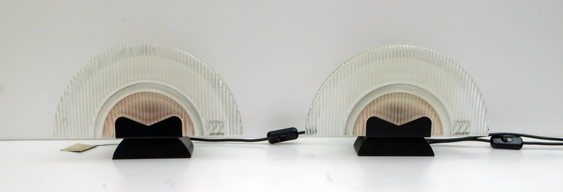 Pair of Altarte Italian Murano Glass Table Lamps by Stilkronen, 1992