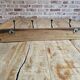 Solid teak coat hook with 4 double cast iron hooks