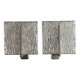Set of vintage wall lights, ‘ice’ glass and metal, 1970s