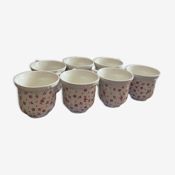 Set of 7 flowered Adams cups