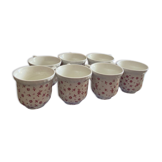 Set of 7 flowered Adams cups