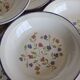6 vintage porcelain Moulin des Loups soup plates with lilac floral pattern