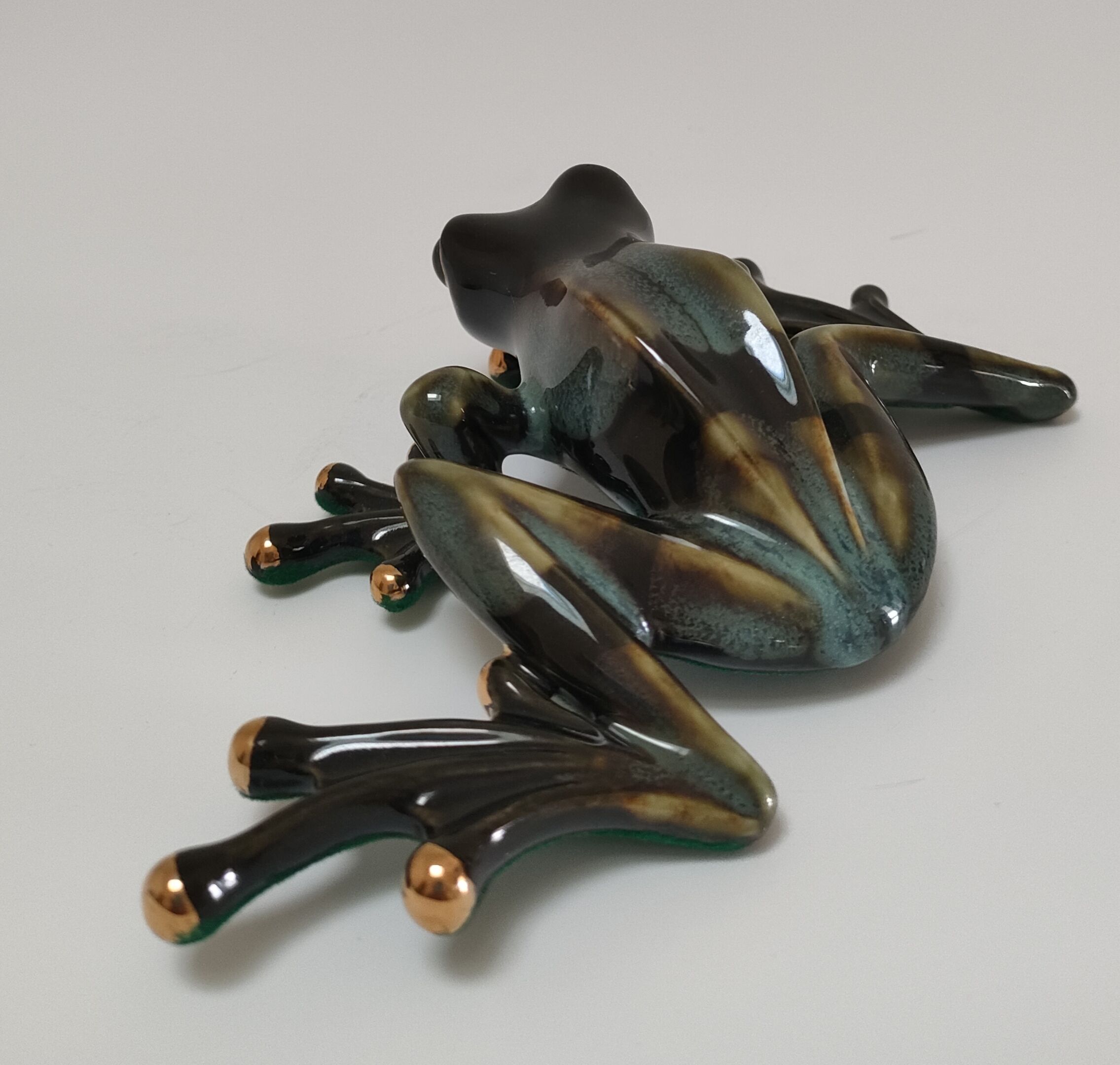 Vintage glazed ceramic tree frog