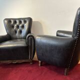 Lot de 2 fauteuils Chesterfield