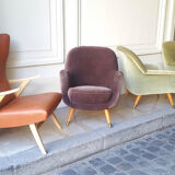 The years 50-60 in Velvet Brown EGG egg Chair
