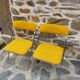 Chaises pliantes vintage en velours et métal chromé