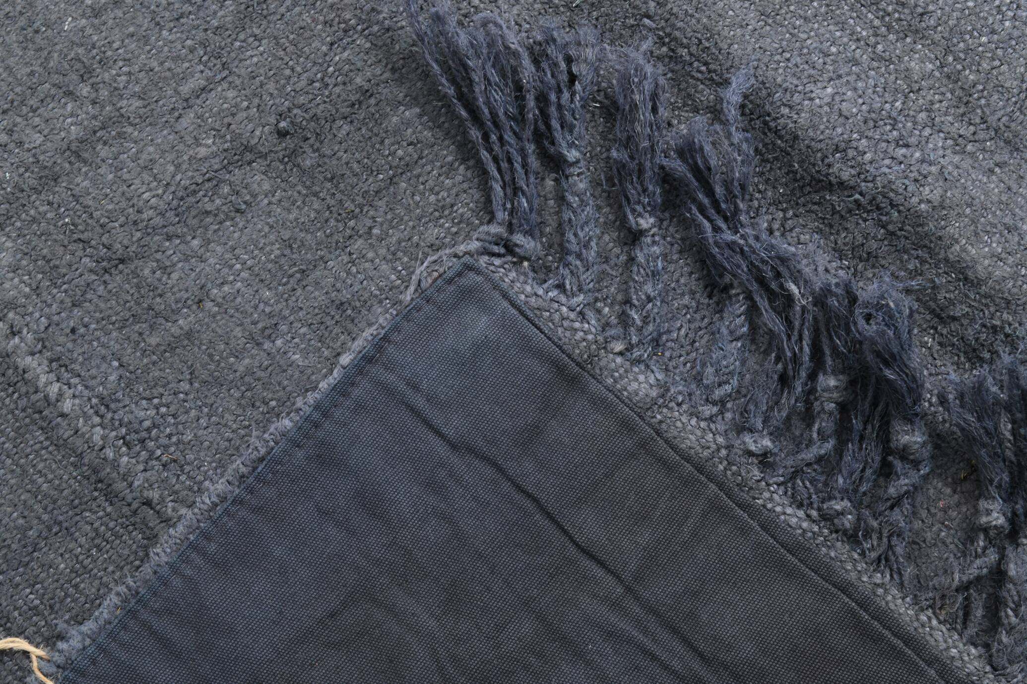 Shades of gray & silver vintage kilim rug