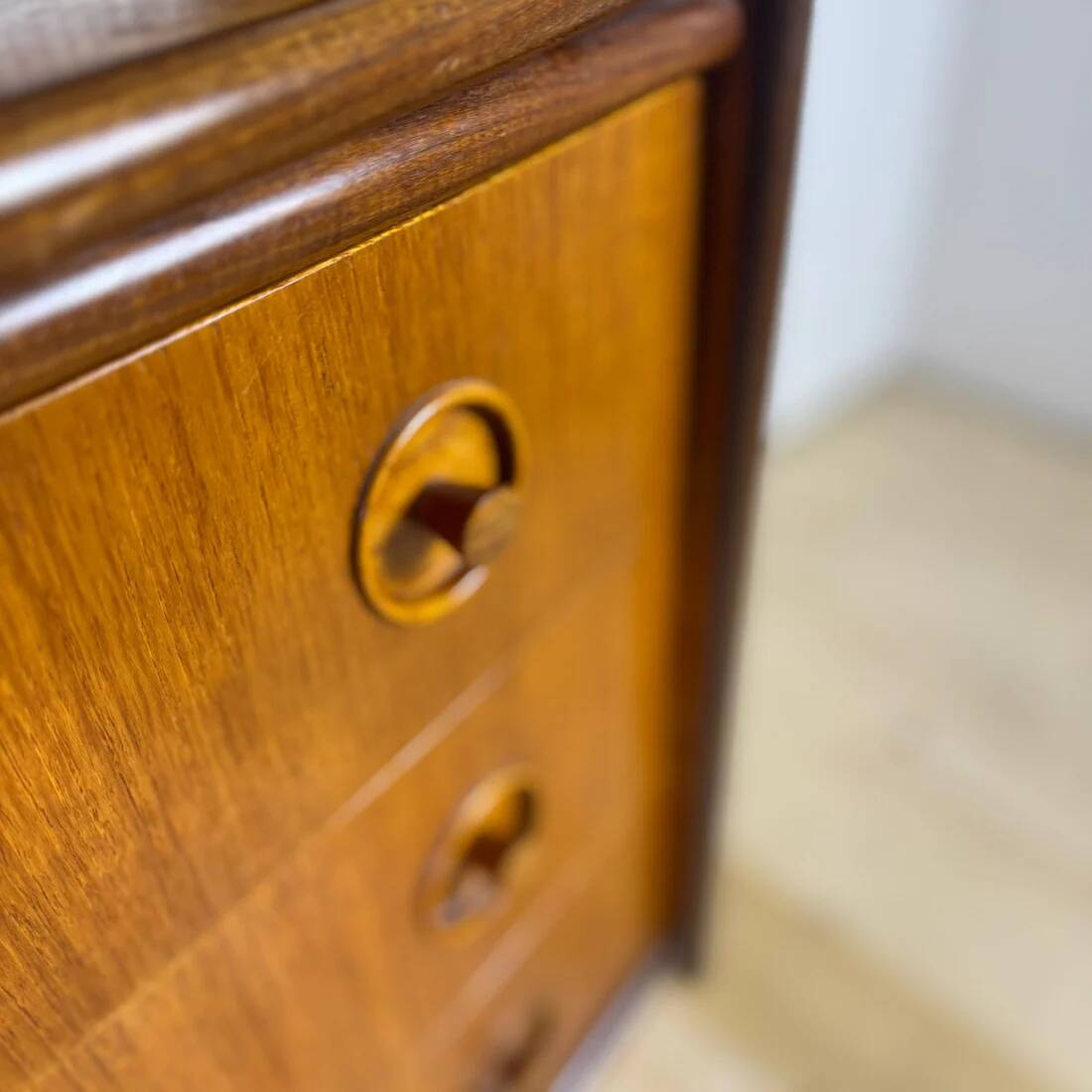 Danish teak cabinet with drawers and pull-out secretary desk – 1960
